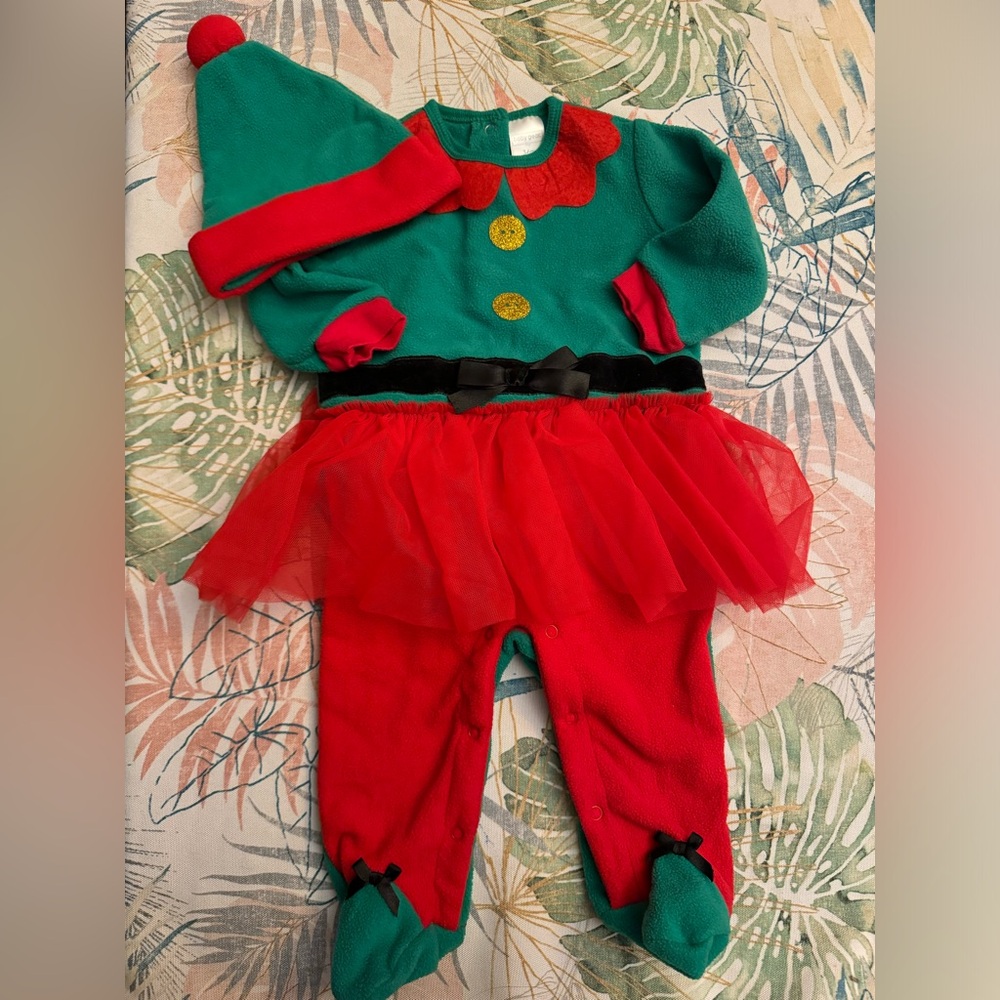 Baby girl First Christmas elf costume